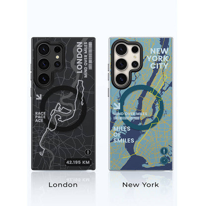 Galaxy S24 Ultra Kılıf M-safe Şarj Özellikli Benks City Serisi Kapak Mavi