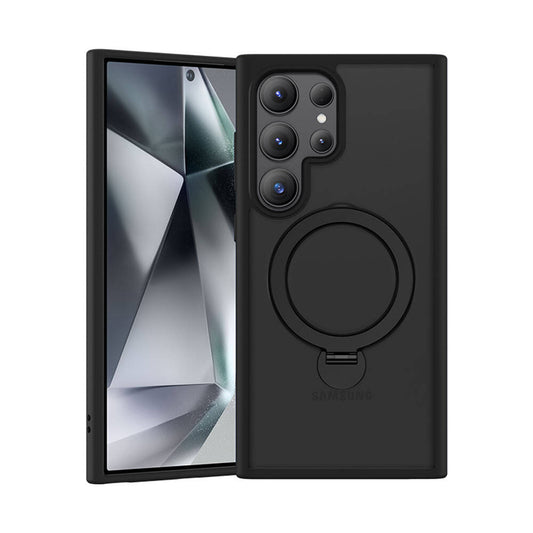 Galaxy S24 Ultra Kılıf M-safe Şarj Özellikli Benks Standlı Mist Protective Kapak Mavi