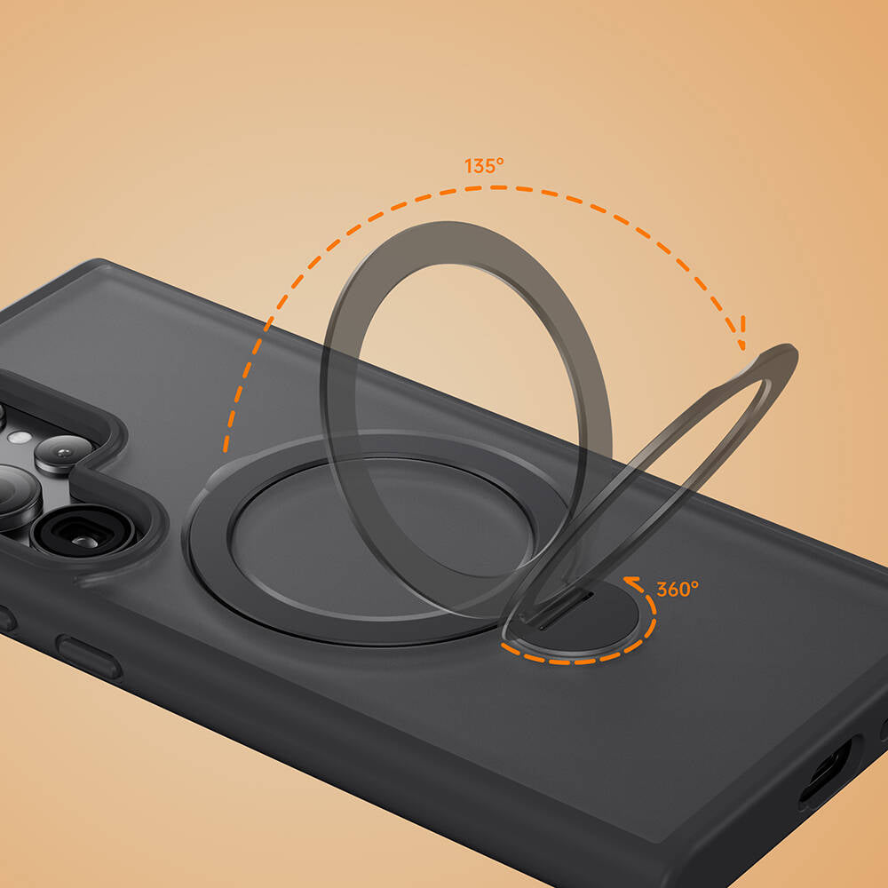 Galaxy S24 Ultra Kılıf M-safe Şarj Özellikli Benks Standlı Mist Protective Kapak Mavi