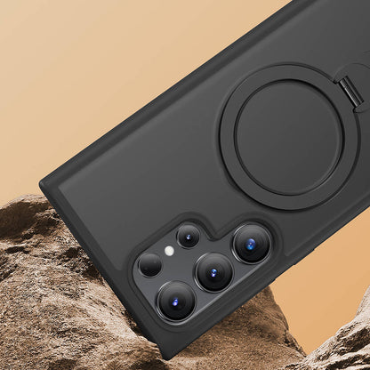 Galaxy S24 Ultra Kılıf M-safe Şarj Özellikli Benks Standlı Mist Protective Kapak Siyah