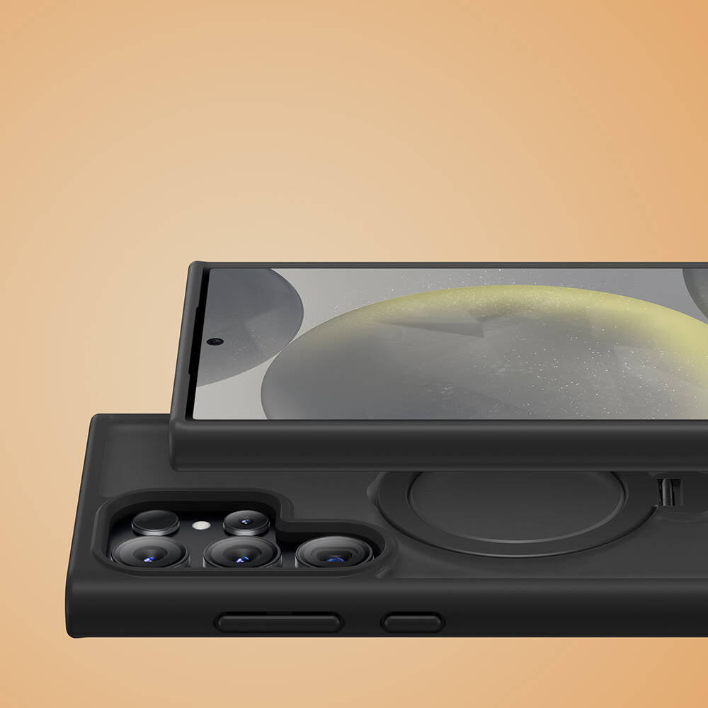 Galaxy S24 Ultra Kılıf M-safe Şarj Özellikli Benks Standlı Mist Protective Kapak Siyah