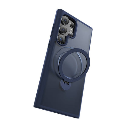 Galaxy S24 Ultra Kılıf M-safe Şarj Özellikli Benks Standlı Mist Protective Kapak Mavi