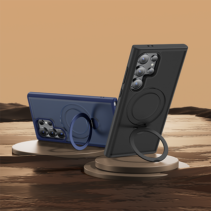 Galaxy S24 Ultra Kılıf M-safe Şarj Özellikli Benks Standlı Mist Protective Kapak Siyah