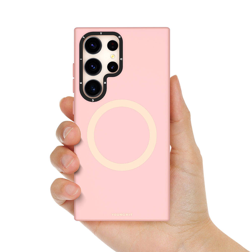 Galaxy S24 Ultra Kılıf M-safe Şarj Özellikli Çizilmeye Ve Aşınmaya Dayanıklı Youngkit Velvet Serisi Kapak Mavi