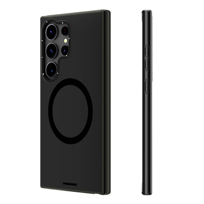 Galaxy S24 Ultra Kılıf M-safe Şarj Özellikli Çizilmeye Ve Aşınmaya Dayanıklı Youngkit Velvet Serisi Kapak Mavi