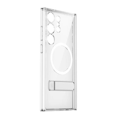 Galaxy S24 Ultra Kılıf M-safe Şarj Özellikli Kamera Korumalı Standlı Wiwu KCC-025 Aurora Serisi Kapak Şeffaf