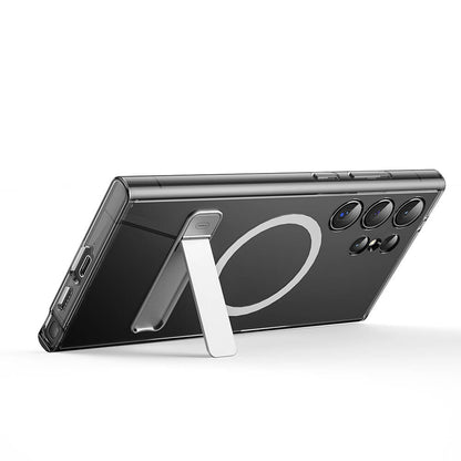 Galaxy S24 Ultra Kılıf M-safe Şarj Özellikli Kamera Korumalı Standlı Wiwu KCC-025 Aurora Serisi Kapak Şeffaf