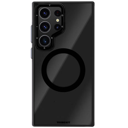 Galaxy S24 Ultra Kılıf M-safe Şarj Özellikli Sararma Önleyici Youngkit Crystal Grid Kapak Siyah