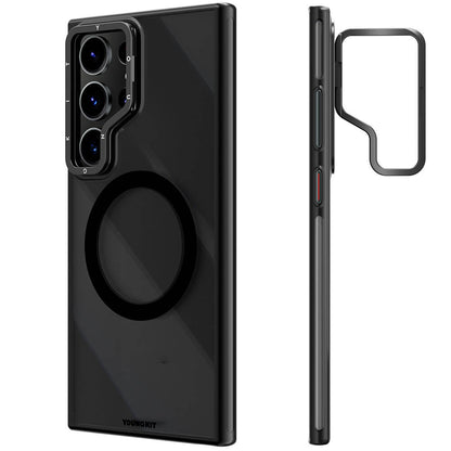 Galaxy S24 Ultra Kılıf M-safe Şarj Özellikli Sararma Önleyici Youngkit Crystal Grid Kapak Siyah