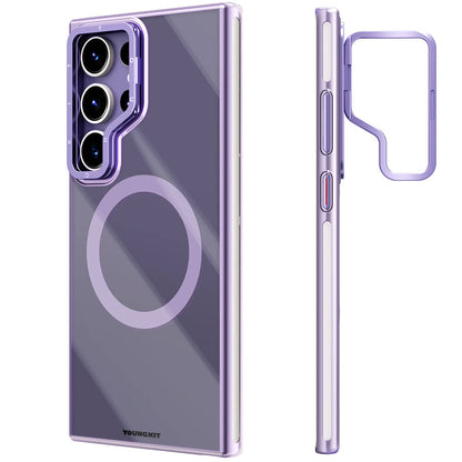 Galaxy S24 Ultra Kılıf M-safe Şarj Özellikli Sararma Önleyici Youngkit Crystal Grid Kapak Siyah