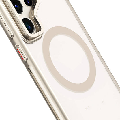 Galaxy S24 Ultra Kılıf M-safe Şarj Özellikli Sararma Önleyici Youngkit Crystal Grid Kapak Gold