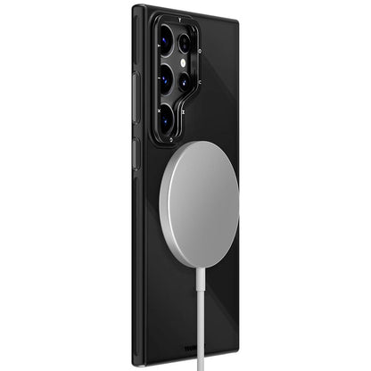 Galaxy S24 Ultra Kılıf M-safe Şarj Özellikli Sararma Önleyici Youngkit Crystal Grid Kapak Siyah