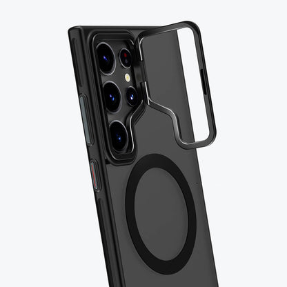 Galaxy S24 Ultra Kılıf M-safe Şarj Özellikli Sararma Önleyici Youngkit Crystal Grid Kapak Siyah