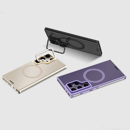 Galaxy S24 Ultra Kılıf M-safe Şarj Özellikli Sararma Önleyici Youngkit Crystal Grid Kapak Siyah