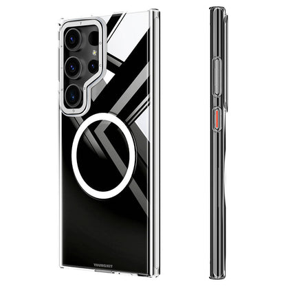 Galaxy S24 Ultra Kılıf M-safe Şarj Özellikli Sararmaya Karşı Dayanıklı Youngkit Clear Crystal Serisi Kapak Gümüş