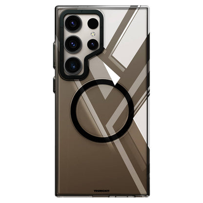 Galaxy S24 Ultra Kılıf M-safe Şarj Özellikli Sararmaya Karşı Dayanıklı Youngkit Clear Crystal Serisi Kapak Gümüş