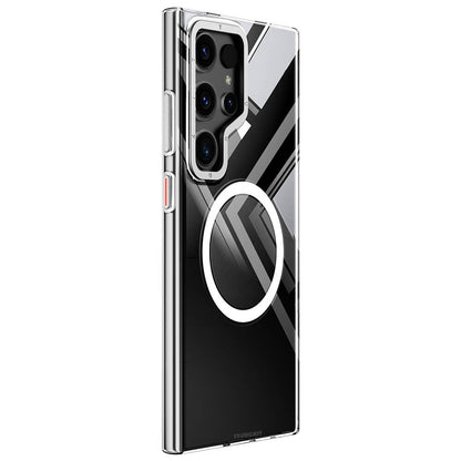 Galaxy S24 Ultra Kılıf M-safe Şarj Özellikli Sararmaya Karşı Dayanıklı Youngkit Clear Crystal Serisi Kapak Mavi