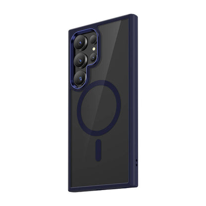 Galaxy S24 Ultra Kılıf M-safe Şarj Özellikli Şeffaf Arka Yüzey Benks MagClap TPU Çerçeve Kapak Siyah