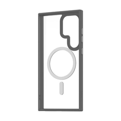 Galaxy S24 Ultra Kılıf M-safe Şarj Özellikli Şeffaf Arka Yüzey Benks MagClap TPU Çerçeve Kapak Mavi