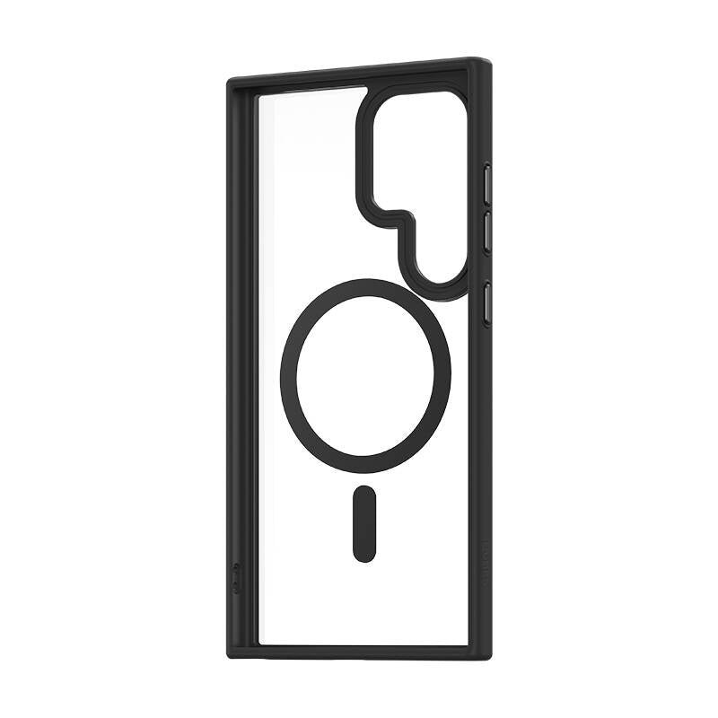 Galaxy S24 Ultra Kılıf M-safe Şarj Özellikli Şeffaf Arka Yüzey Benks MagClap TPU Çerçeve Kapak Gri