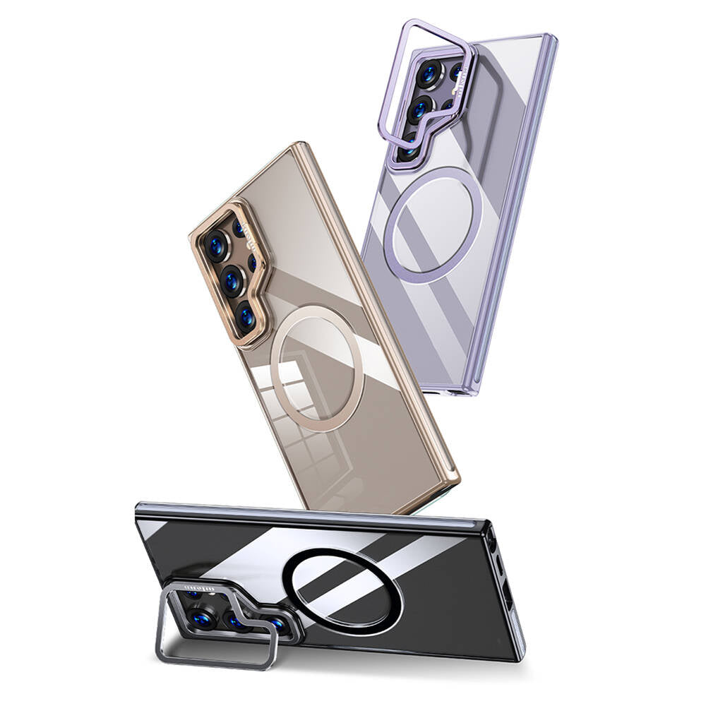 Galaxy S24 Ultra Kılıf M-safe Şarj Özellikli Wlons Standlı Efsane Kapak Siyah