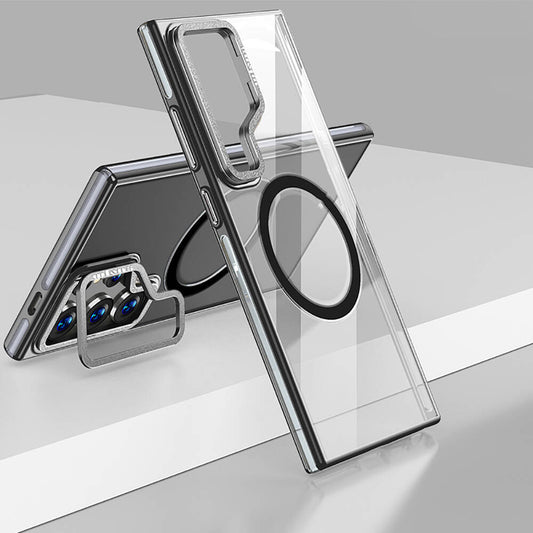 Galaxy S24 Ultra Kılıf M-safe Şarj Özellikli Wlons Standlı Efsane Kapak Siyah