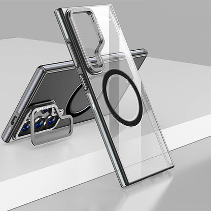 Galaxy S24 Ultra Kılıf M-safe Şarj Özellikli Wlons Standlı Efsane Kapak Siyah