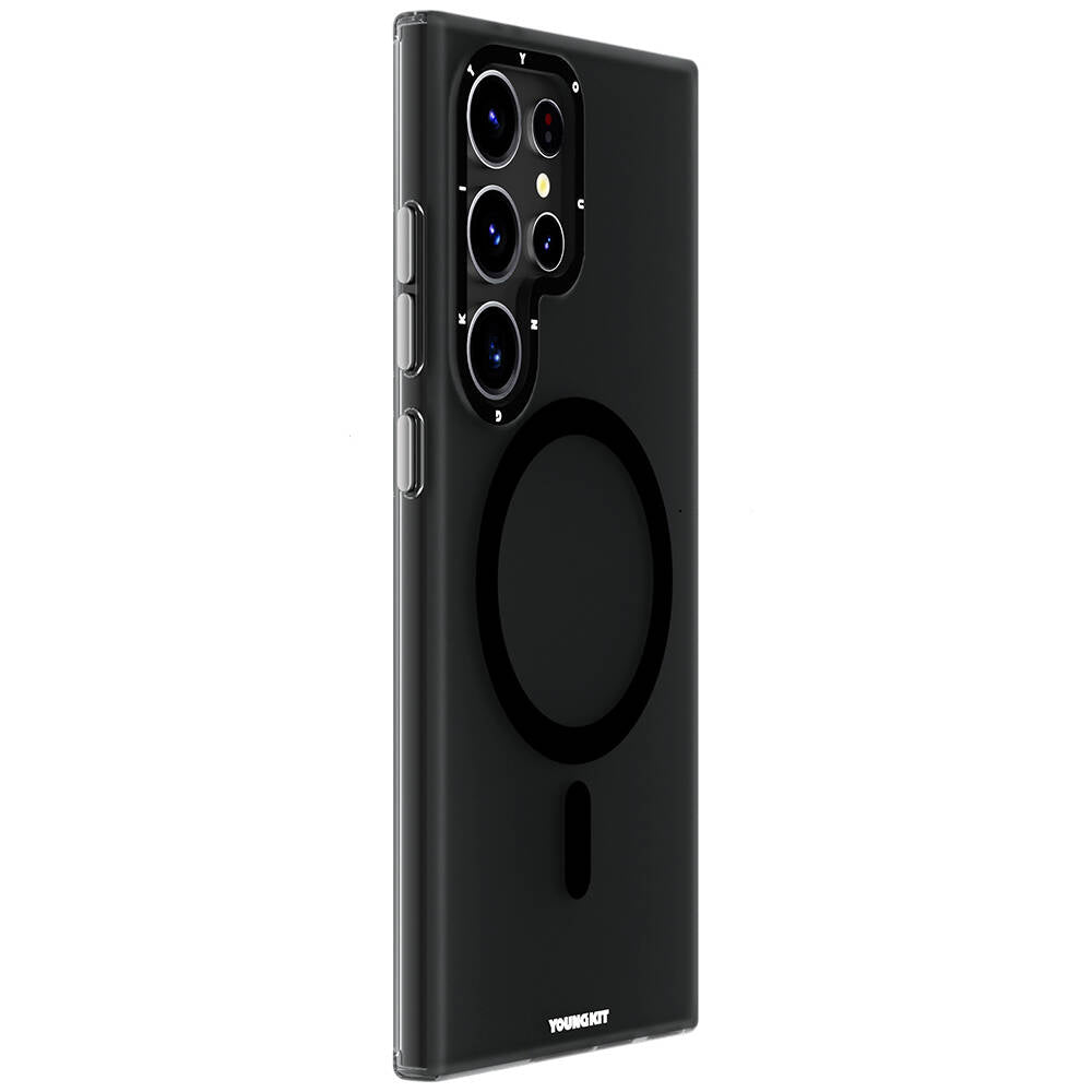 Galaxy S24 Ultra Kılıf M-safe Şarj Özellikli Youngkit Hidden Sand Serisi Kapak Siyah
