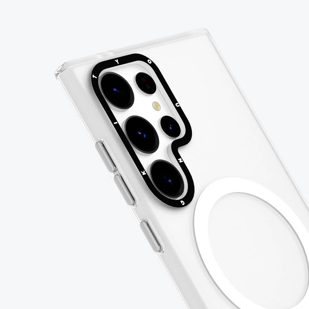 Galaxy S24 Ultra Kılıf M-safe Şarj Özellikli Youngkit Hidden Sand Serisi Kapak Beyaz