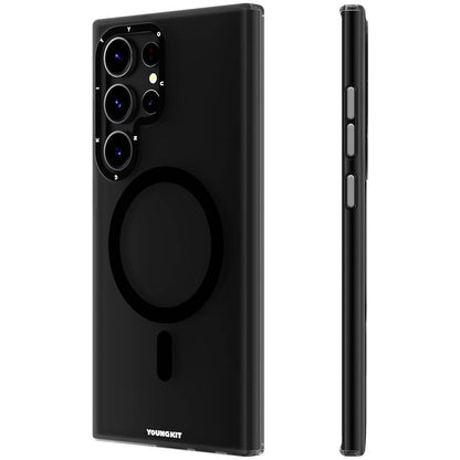 Galaxy S24 Ultra Kılıf M-safe Şarj Özellikli Youngkit Hidden Sand Serisi Kapak Siyah