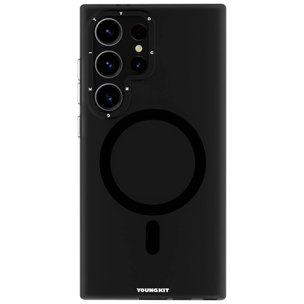 Galaxy S24 Ultra Kılıf M-safe Şarj Özellikli Youngkit Hidden Sand Serisi Kapak Siyah