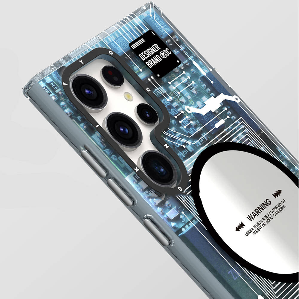 Galaxy S24 Ultra Kılıf M-safe Şarj Özellikli YoungKit Technology Serisi Kapak Siyah