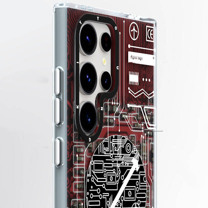 Galaxy S24 Ultra Kılıf M-safe Şarj Özellikli YoungKit Technology Serisi Kapak Mavi