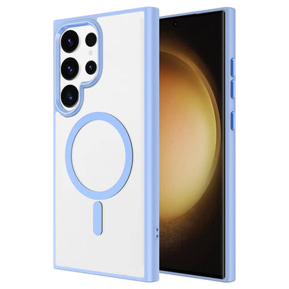 Galaxy S24 Ultra Kılıf M-safe Şarj Özellikli Zore Krom M-safe Silikon Kapak Siyah