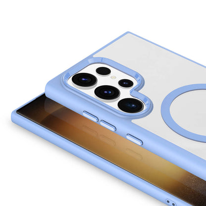 Galaxy S24 Ultra Kılıf M-safe Şarj Özellikli Zore Krom M-safe Silikon Kapak Siyah