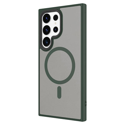 Galaxy S24 Ultra Kılıf Sert PC Arka Yüzey Wireless Şarj Özellikli Zore Flet M-safe Kapak Lila