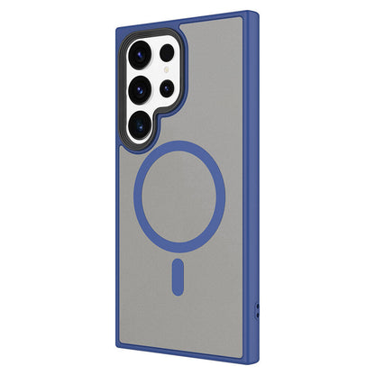 Galaxy S24 Ultra Kılıf Sert PC Arka Yüzey Wireless Şarj Özellikli Zore Flet M-safe Kapak Siyah