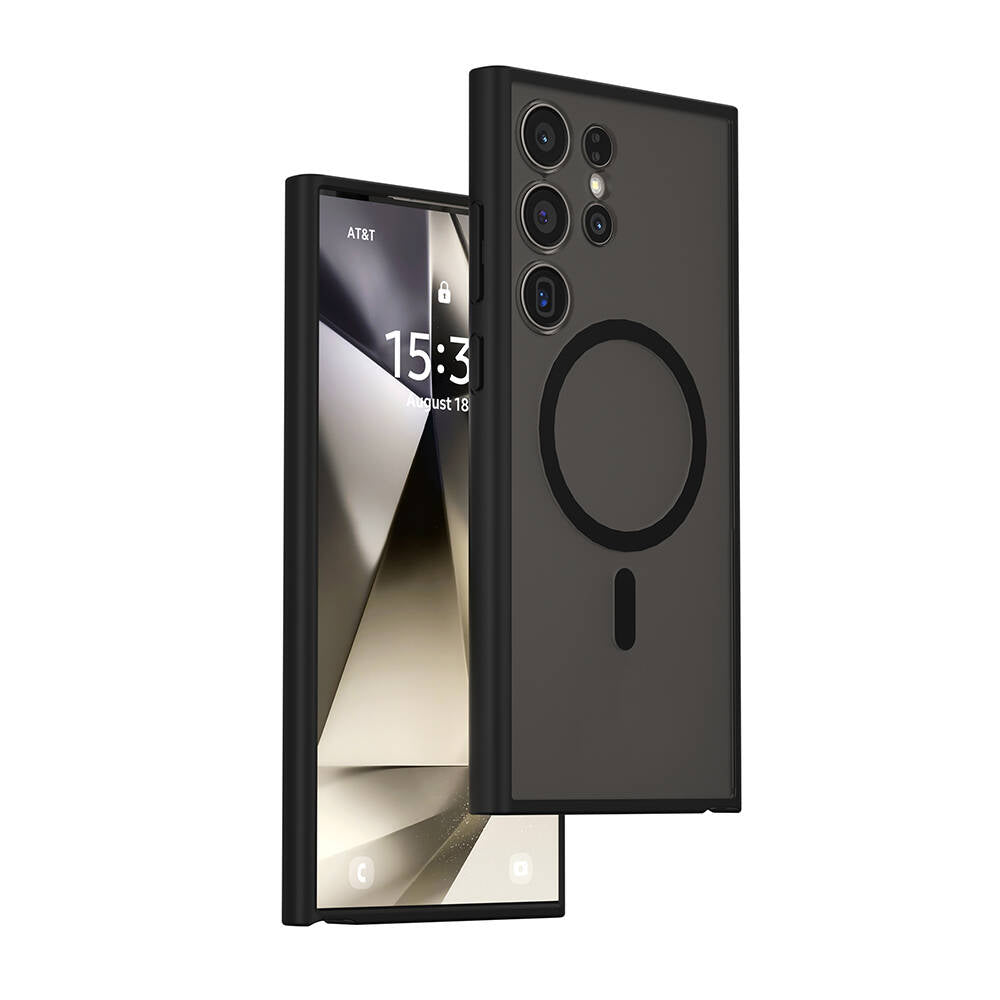 Galaxy S24 Ultra Kılıf Wiwu FGG-024 M-safe Şarj Özellikli Lekelere Dayanıklı Kapak Siyah