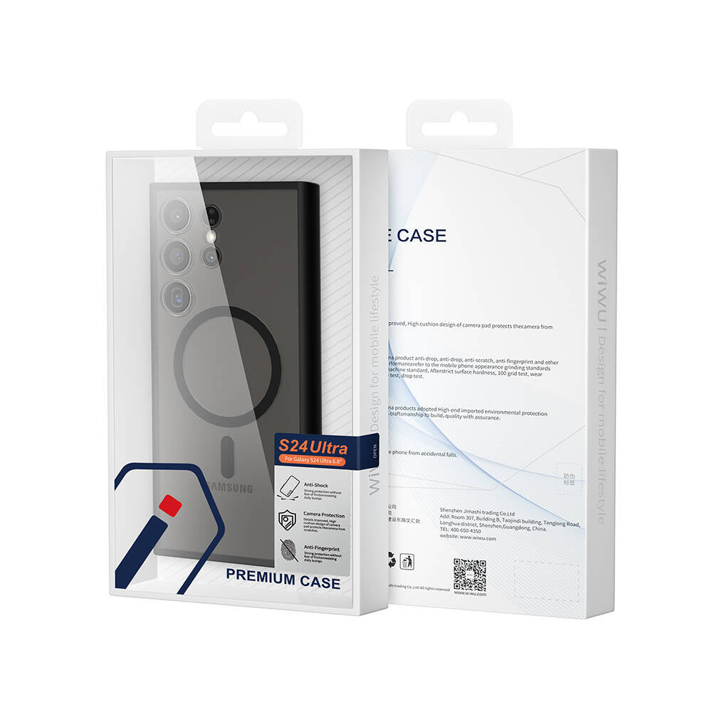 Galaxy S24 Ultra Kılıf Wiwu FGG-024 M-safe Şarj Özellikli Lekelere Dayanıklı Kapak Siyah