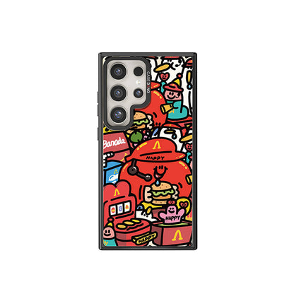 Galaxy S24 Ultra M-safe Şarj Özellikli Casebang Ahhey Serisi Arka Panel Pembe