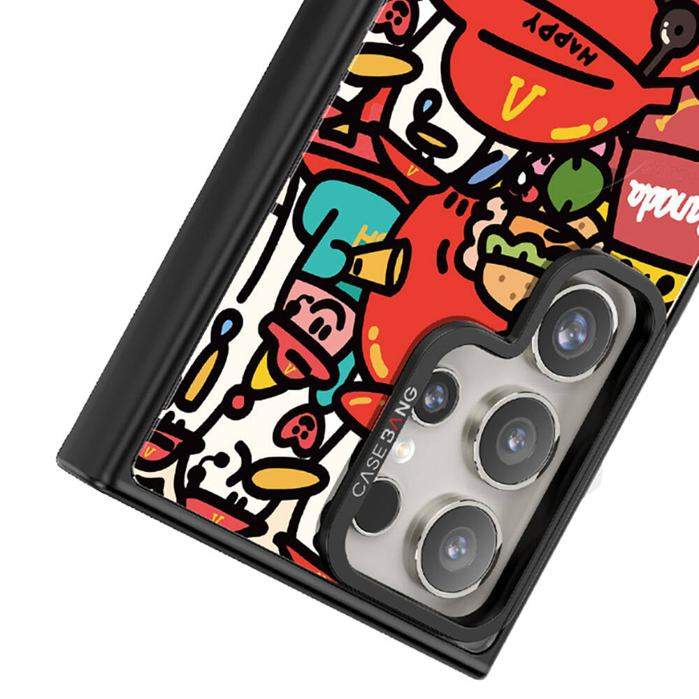 Galaxy S24 Ultra M-safe Şarj Özellikli Casebang Ahhey Serisi Arka Panel Kırmızı