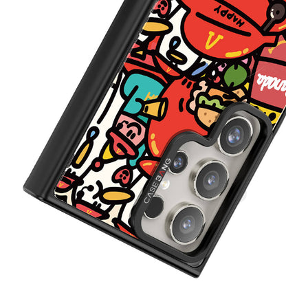 Galaxy S24 Ultra M-safe Şarj Özellikli Casebang Ahhey Serisi Arka Panel Kırmızı