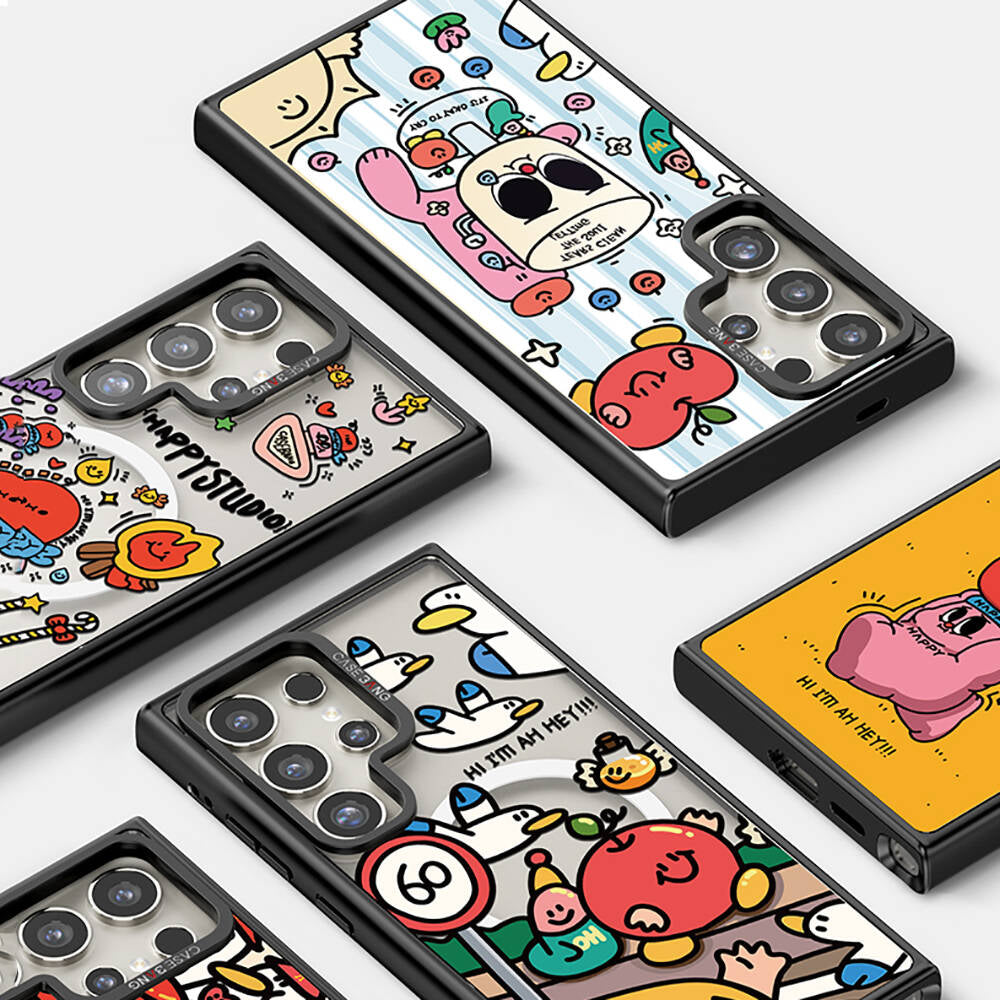 Galaxy S24 Ultra M-safe Şarj Özellikli Casebang Ahhey Serisi Arka Panel Pembe