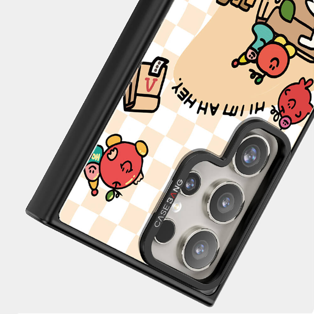 Galaxy S24 Ultra M-safe Şarj Özellikli Casebang Ahhey Serisi Arka Panel Pembe