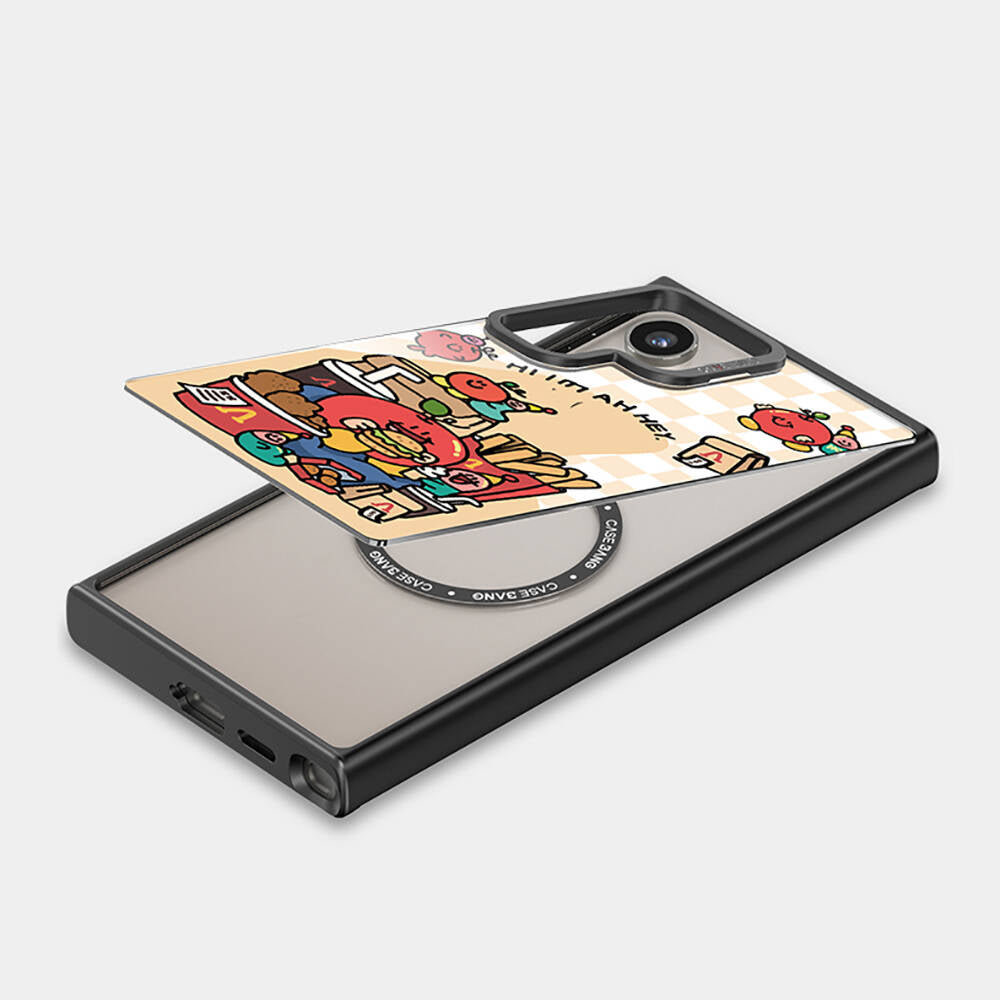 Galaxy S24 Ultra M-safe Şarj Özellikli Casebang Ahhey Serisi Arka Panel Pembe