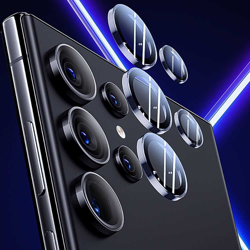 Galaxy S24 Ultra Oleofobik Anti-Reflective Benks Glass Warrior Safir Kamera Lens Koruyucu Siyah