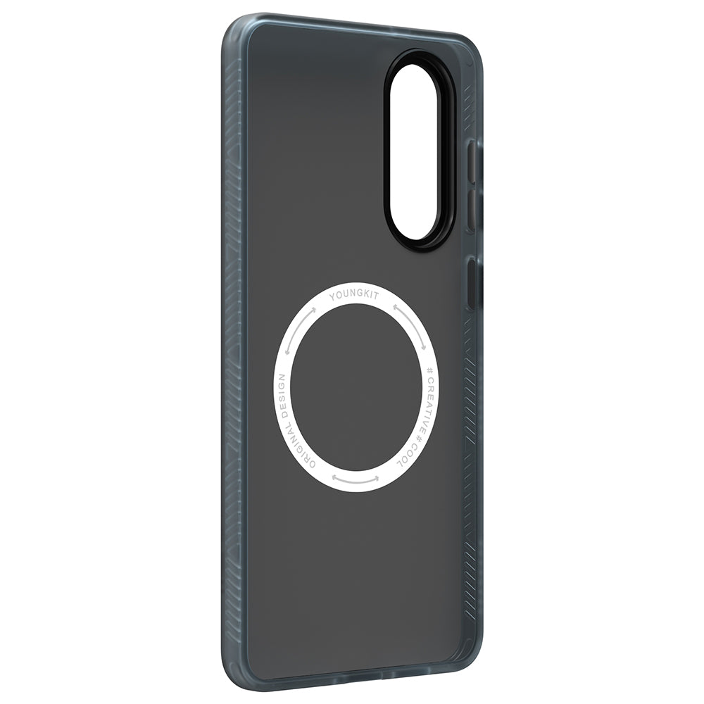 Galaxy S25 Edge Kılıf M-safe Şarj Özellikli Youngkit Technology Serisi Kapak Mavi