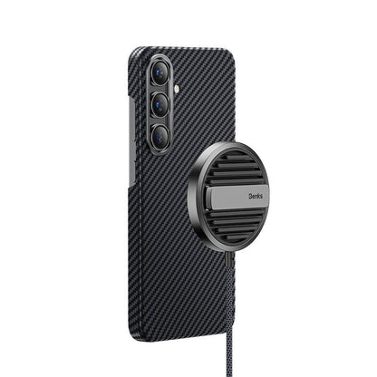 Galaxy S25 Kılıf M-safe Özellikli Karbon Fiber Benks Essential ArmorAir 600D Kevlar Kapak Siyah