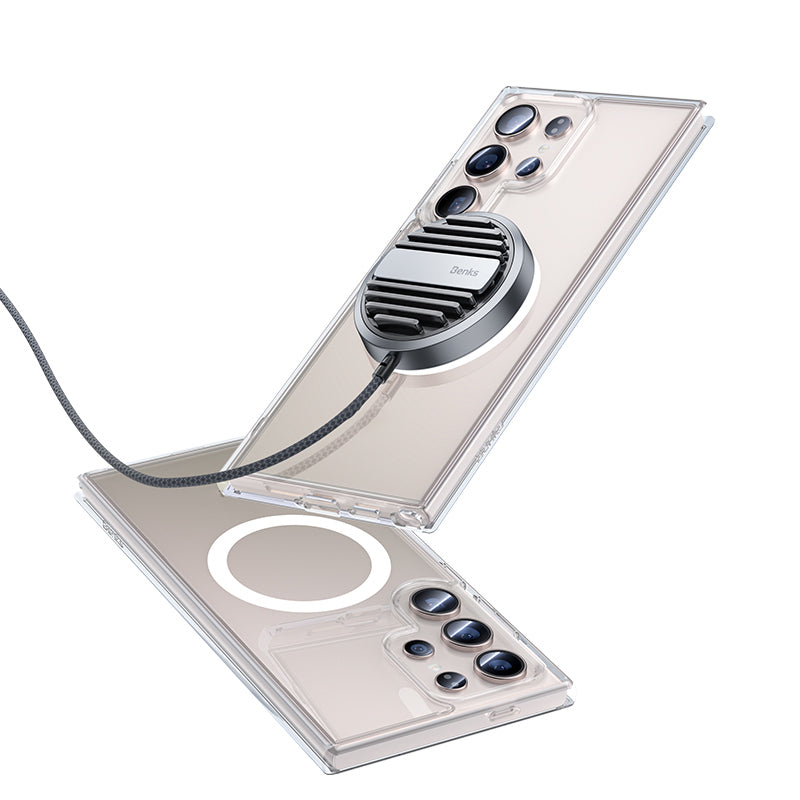 Galaxy S25 Kılıf M-safe Şarj Özellikli Airbagli Şeffaf Benks LucentPro Serisi Kapak Şeffaf