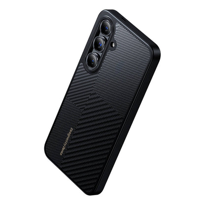 Galaxy S25 Kılıf M-safe Şarj Özellikli Karbon Fiber Benks Montage Hybrid ArmorPro Kevlar Kapak Siyah